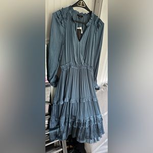 Current Air Los Angeles blue ruffle dress. NWT